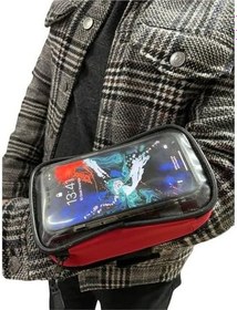 Resim Motobros Motosiklet Kola Takılan Çantalı Telefon Tutucu Kol Telefon Tutucu 6.7 E Kadar Kırmızı Renk 