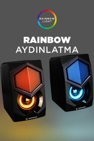 Resim Rampage Rms-n29 2.0 6w Usb Gaming Speaker Hoparlör Oyuncu Speaker Pc-ps4-notebook-nintendo-x-box 