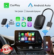 Resim BK DESING Yeni Tasarım Mini Kablosuz Carplay Usb ve Type-c Uyumlu Araç Multimedya Adaptörü 