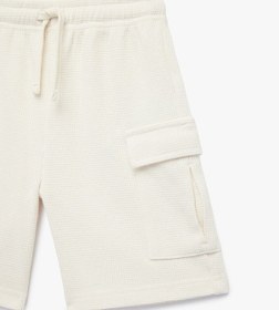 Resim Koton Cep Detaylı Pamuk Karışımlı Beli Lastikli Kargo Şort Ekru 6skb40052tk Ekru 