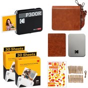 Resim Kodak Mini 3 Retro - Taşınabilir Fotoğraf Yazıcısı( Kare 8x8cm Baskı - Siyah ) BUNDLE 