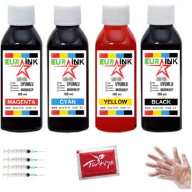 Resim Eurink HP DeskJet 3545 Yazıcılar için uyumlu mürekkep 4 x 100 ml 