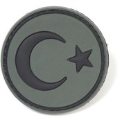 Resim KORDAK Yuvarlak Türk Bayrağı Haki Taktik Askeri Peç - Patch 