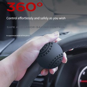 Resim 360° Silikon Direksiyon Yardımcı Topu, Kaymaz, Yüksek Kaliteli, Tek Elle Dönüş Yardımcı, Arabalar, Kamyonlar, Kolay Tutma, Dayanıklı, Araç Iç Aksesuarı 