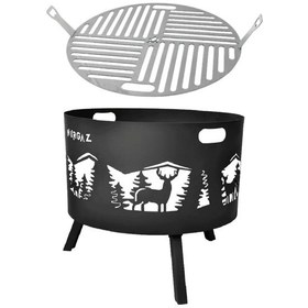 Resim Orman Şöminesi Geyik Izgaralı 