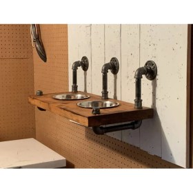 Resim Blbn Design Dekoratif Borudan Kedi Köpek Mama Standı 