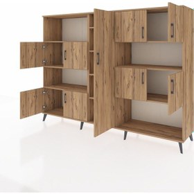 Resim Hyperion Dolap 10 Raflı 9 Kapaklı 220x44x163 Çam-çam Çam-çam 