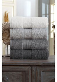 Resim 4lü Havlu Seti Rainbow Gri 50x85cm Gri 