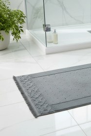 Resim Fesun Antrasit Ayak Havlusu - 60x130cm, 690gr, %100 Pamuk, Spa Ve Otel Banyo Paspası, Günlük Kullanıma Uygun Antrasit 