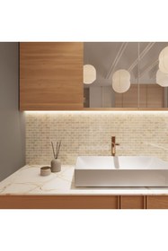 Resim TUQCO Doğaltaş Fileli 2,3 X 4,8 Brick Golden Cilalı Mermer Mozaik 