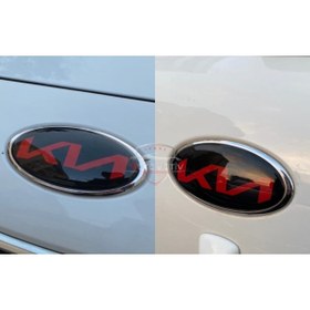 Resim FD Damla Etiket Kia Ceed Yeni Yazılı Logo Ön Arka Siyah Kırmızı 2013 2016 Özel Dizayn 