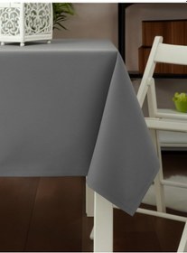 Resim Sıvı Geçirmez Dertsiz Leke Tutmaz Kumaş Mutfak Masa Örtüsü 140 X 180 Cm Gri 