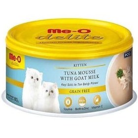 Resim Me-O Delite Kitten Ton Balığı Püresi ve Keçi Sütlü Tahılsız Yavru Kedi Konservesi 80 Gr 