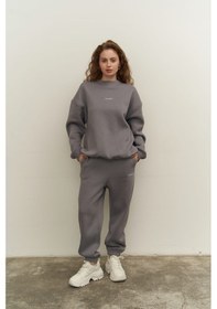 Resim Mai Studios Co. Mini Bike Duman Bisiklet Yaka Eşofman Takım Gri 