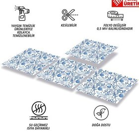 Resim Tink Kendinden Yapışkanlı Mavi Sarmaşık Desenli Pvc Karo 30x30 Cm 