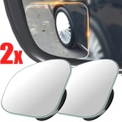Resim 360 Derece Dönebilen Çerçevesiz Yardımcı Arka Görüş Aynası ile 2 Adet Araba Kör Nokta Aynası 