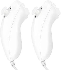 Resim Sporgo 2'li paket Nunchuk Controller Wii için: Wii U Video Gamepad, Motion Plus ile sağ Nunchaku kontrol cihazı, yedek Nunchuck Controller Wii ve Wii U konsolları ile mükemmel uyumludur 