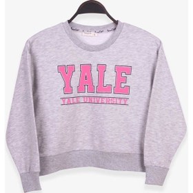 Resim Kız Çocuk Sweatshirt Baskılı Gri Melanj (8-14 Yaş) 