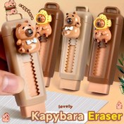 Resim Kapybara Silgi, Capybara Temalı İtme Çekme Tasarımı, Yüksek Kaliteli Sentetik Kauçuk, Düz Yargı, Dayanıklı Plastik, Tüy Yok, Ofis Malzemeleri, Rastgele Renkli Teslimat 