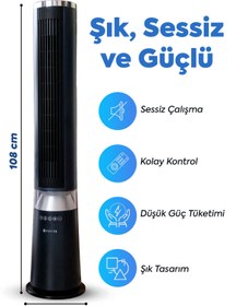 Resim Dijitsu VN60 Kule Tipi Vantilatör Yeni Nesil Modern Ve Sessiz | Uzaktan Kumandalı | Sağa Sola Salınımlı 