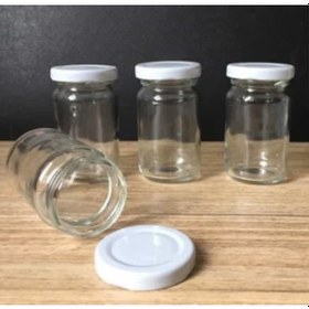 Resim Mobilreyon 10 Adet 105 Cc Cam Kavanoz , Beyaz Kapaklı 