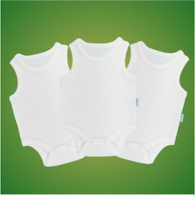 Resim Novibaby 3'lü 6-9 Ay Bebek Atlet Body Zıbın Beyaz Çıtçıtlı 100% Pamuk 