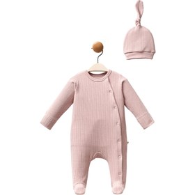 Resim Moi Noi Kız Şapkalı Tulum - Mürdüm / 0-3 Ay 