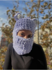 Resim Novaglow Hayvan Figürlü Şapka Puffy Bere Kar Maskesi Kayak&snowboard Balaclava Örgü Bere Örgü Şapka 