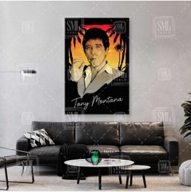 Resim SML TABLO Tony Montana Scarface Mafya Para Babası Al Pacino Efsane Film Dikey Kanvas Tablo 