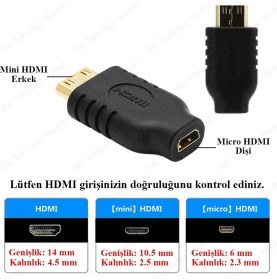 Resim BK Teknoloji Micro HDMI Dişi To Mini HDMI Erkek Dönüştürücü 
