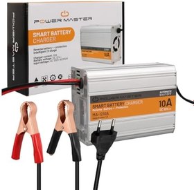 Resim 12V 10A Akıllı Hızlı Akü Şarj Cihazı, Analog Amper Göstergeli, 125x90x55mm 