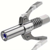 Resim 1 adet Yağ Tabancası Bağlayıcı - Çift Tutma Kolu, Hızlı Çıkarma, 10.000 PSI Basınç Dereceli Paslanmaz Çelik Kilitleme Zerk Ucu, 1/8" NPT Yağ Tabancaları ile Uyumlu Alüminyum Alaşım 