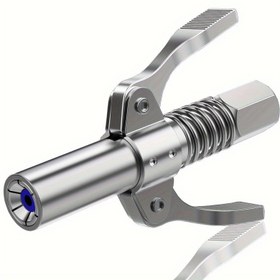 Resim 1 adet Yağ Tabancası Bağlayıcı - Çift Tutma Kolu, Hızlı Çıkarma, 10.000 PSI Basınç Dereceli Paslanmaz Çelik Kilitleme Zerk Ucu, 1/8" NPT Yağ Tabancaları ile Uyumlu Alüminyum Alaşım 