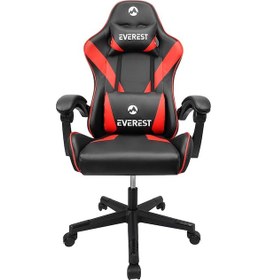 Resim Oyuncu Koltuğu Gamıng 3d Ayarlı Siyah Kırmızı Everest Kl-er10 