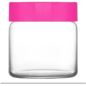 Resim LAV Novo Cam Kavanoz 3'lü Orta Boy 635 ml Pembe Plastik Kapaklı (Erzak Saklama Kavanozu ) 