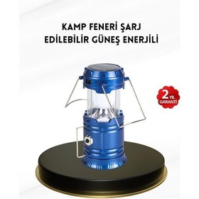 Resim Bfs Solar Kamp Lambası Kızak Sistemli Şarjlı Taşınabilir Doğa Yürüyüşü Işığı Çok Renkli 