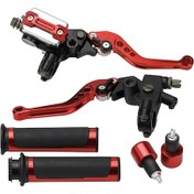 Resim Wezone Motorsiklet Fren Ve Debriyaj Kolu Seti - 6 Kademeli Ayarlanabilir, Cnc Alüminyum, 22mm Gidon Uyumlu, Kırmızı 