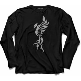 Resim Kendim Seçtim Anka Kuşu Silüet Zümrüdü Anka Zümrüd-Ü Uzun Kollu Tişört Baskılı Çocuk T-Shirt 
