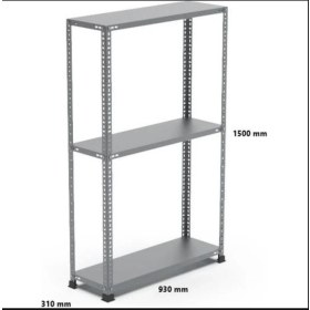 Resim Uzman Grup Raf Sistemleri Uzman Grup Raf Çelik Raf-3 Blok 5 Raflı 2metre 31X60 Çelik Raf-Depo Rafı 