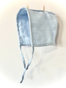 Resim runbaby Tek Kat Müslin Çift Taraflı Bebek Bonnet Şapka (3-9 AY) - Açık Mavi 