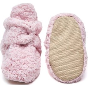 Resim Pembe Peluş Kaydırmaz Tabanlı Pamuk Astarlı Çıtçıtlı Panduf Pembe 