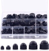 Resim Xiyyadms 160 Adet Nilon Plastik Somun Kapağı M4-m12 Çapları, Yuvarlak Üstlü Hexagon Korumalı Vida Kiti Siyah, 250g - Endüstriyel Kullanım 