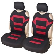 Resim Araba Yelek Stili Çift Ön Koltuk İç Koltuk Örtüsü Kırmızı 