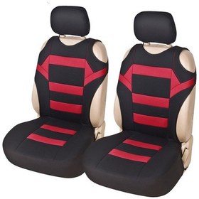 Resim Araba Yelek Stili Çift Ön Koltuk İç Koltuk Örtüsü Kırmızı 