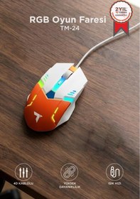 Resim Torima Oyuncu Mouse Rgb Aydınlatma Kablolu Gaming Mouse TM24 Beyaz 