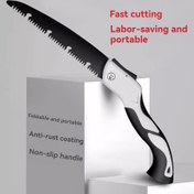 Resim Ev Kullanımı İçin 1 Adet El Tipi Testere, Ağaçları Ve Ahşağı Kesmek İçin Güçlü Bir Aracı Özellikle Hızlı Ve Verimli Ahşap İşleme İçin Yüksek Mangan Çeliği Kullanır. 