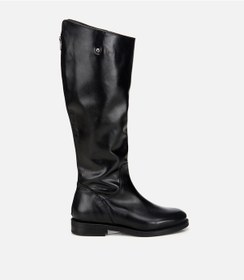 Resim Hotiç Kadın Deri Siyah Arkası Fermuar Detaylı Binici Düz Çizme 01cıh312740a100 01cıh312740a100 Siyah 