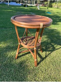 Resim SANCAKTAR BAMBU 60 Cm Yuvarlak Bambu Fiskos (CAMSIZ) 