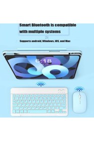 Resim corcishop Acer Iconia Tab P10 10.4"Uyumlu Kılıf Universal Standlı Kablosuz Bluetooth Klavye Mouse Set 
