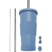 Resim Dilele Paslanmaz Çelik Inci Süt Çay Bardağı/pipet Yalıtım Bardağı, DL068 (Yurt Dışından) 